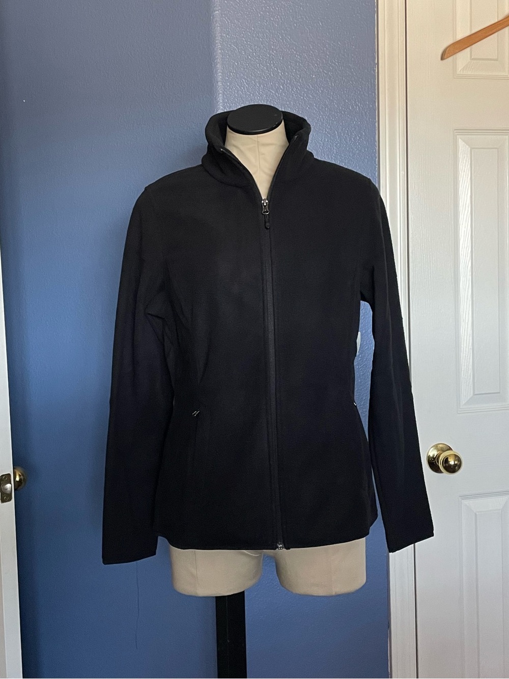 Black Zip-Up Fleece Jacket - Picture 2 of 8